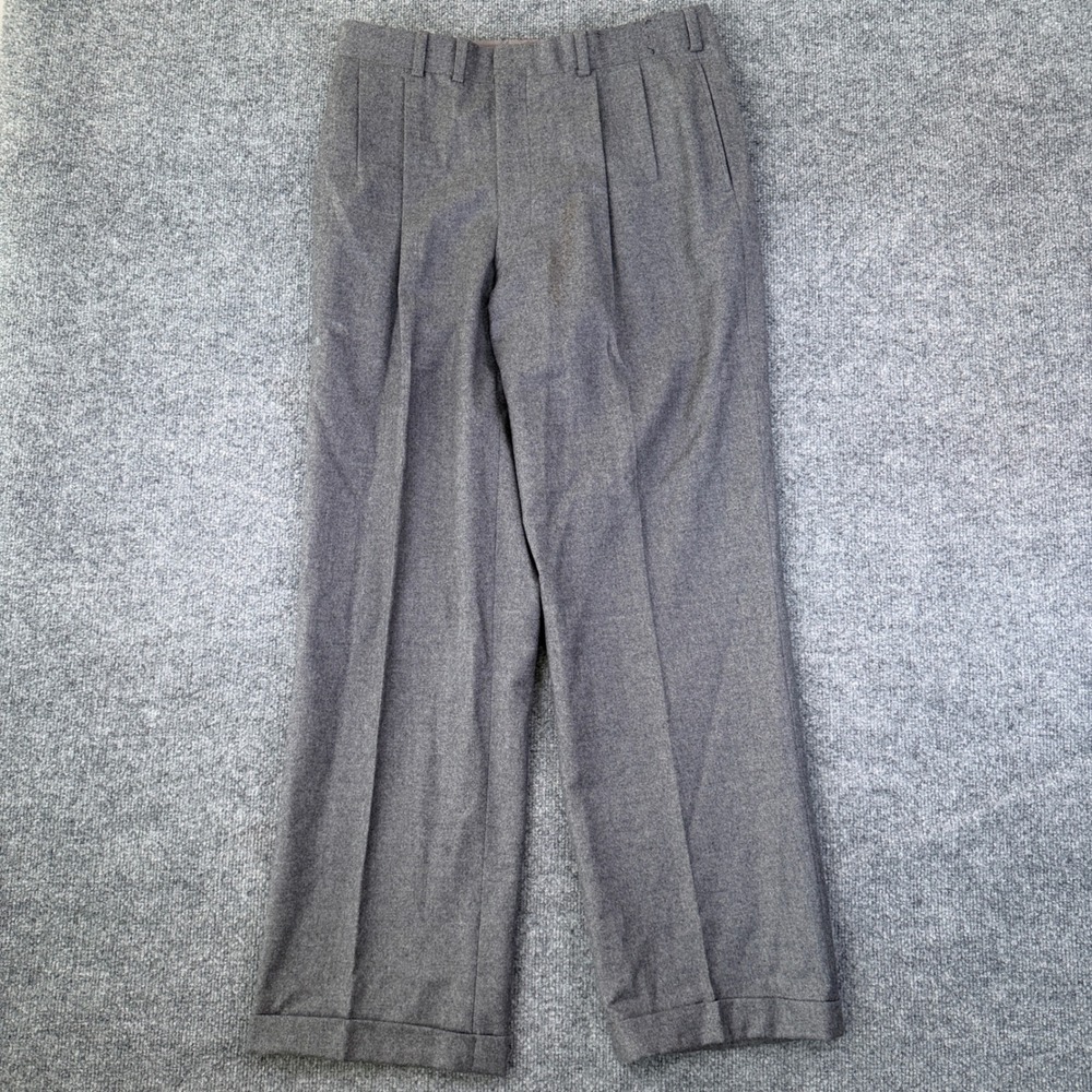 Vintage 50s Oxxford Clothes Pants Mens 34x32 Gray Wool Talon Zip Pleated Trouser